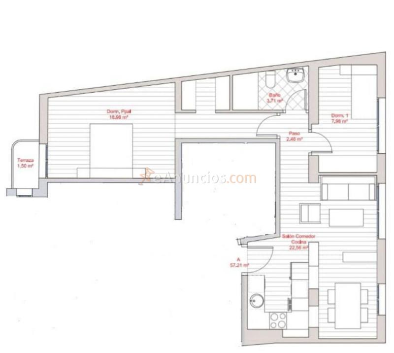 Apartamento en alquiler en  Santa clara, Zona sur - B Cortes, Burgos