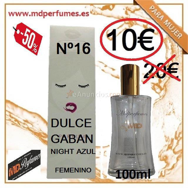 Perfume Equivalente Mujer N 16 Duice Gaban Night  Azul