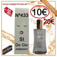 Perfume equivalente mujer al 50  n433 SI de gio Armar