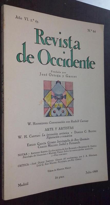 Revista de Occidente. Año VI. 2 época. N 64