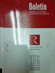 Boletín Servicio de Estudios Registrales de Cataluña. Registradors de Catalunya. Disponemos de los siguiente número, cada uno al precio de...