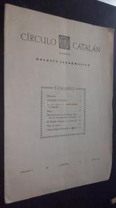 Círculo catalán. Boletín informativo N 2. Enero 1953