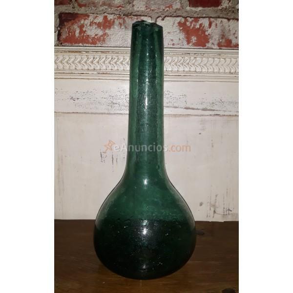 ANTIGUO GLOBO PARA QUINQUÉ DE CRISTAL VERDE