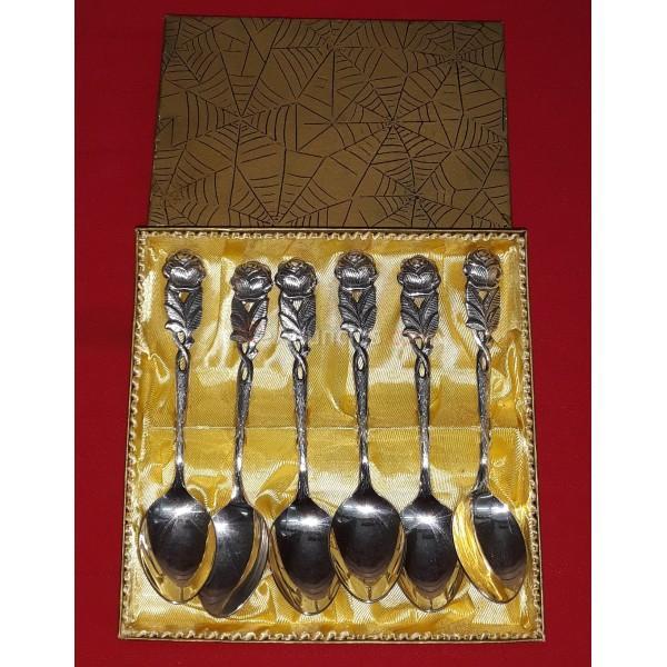 6 CUCHARAS PLATEADAS PRINCIPIOS SIGLO XX