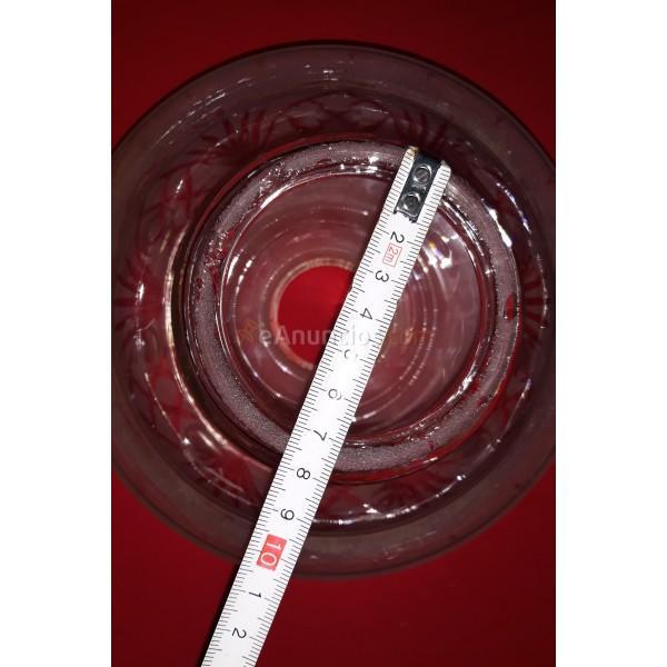 4 GLOBOS DE LAMPARA DE CRISTAL TALLADO PRIMERA MITAD SIGLO XX