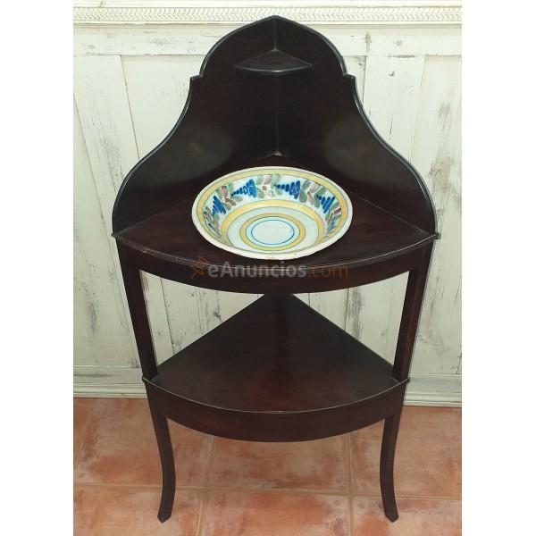 ANTIGUO LAVAMANOS DE MADERA DE CAOBA FINALES SIGLO XIX