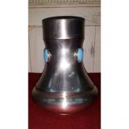 JARRON VINTAGE PLATEADO INCRUSTACIONES EN TURQUESA