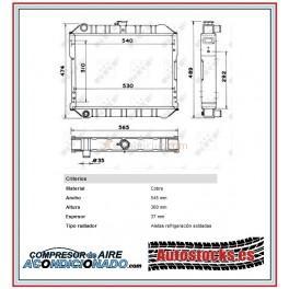 Radiador de agua NUEVO para NISSAN VANETTE (C22) 2.4i (SLC22) 74kW101cv y 77kW105cv 1986-1995