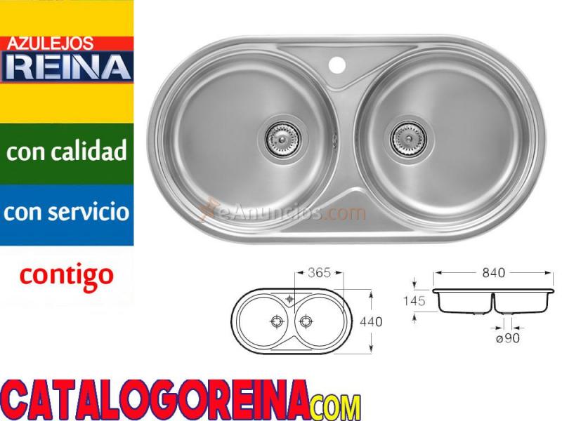 Fregadero Acero Inoxidable Duo 80 2 cubetas Roca Ref: A870920845.