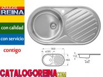 Fregadero Acero Inoxidable Duo 90 1 cubeta1 escurridor Roca Ref: A870930901.