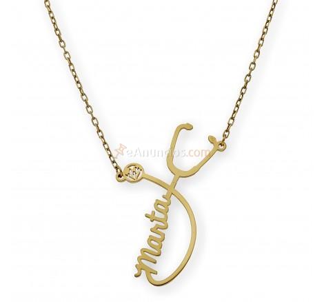 Colgante de plata oro Fonendoscopio personalizado