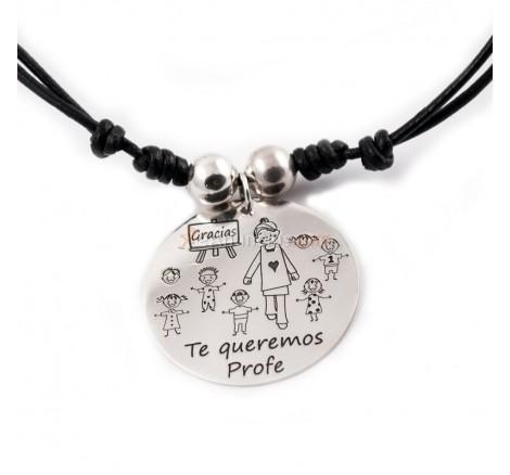Colgante de plata Te queremos profe