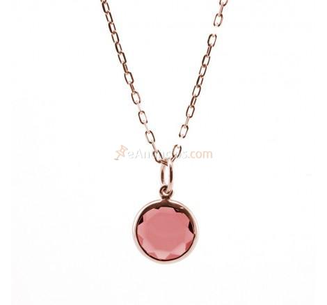 Colgante Stone plata oro rosa