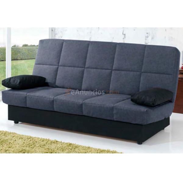 Sofá cama clic clac con arcón loneta gris