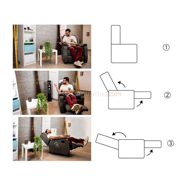 Sillón relax masaje Nueva Delhi función calor marrón