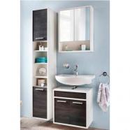 Composición de baño Sunset con espejo pino noruego  blanco