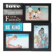 Portafotos múltiple 3 marcos con mensaje negro