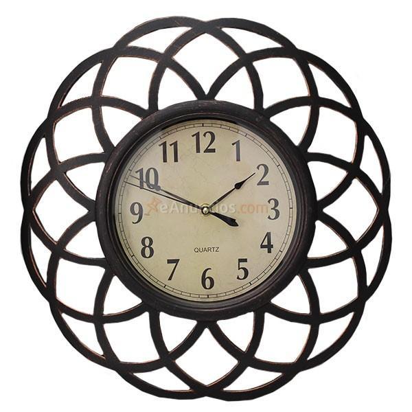 Reloj de pared Quid Deko flor plástico 40 cm bronce