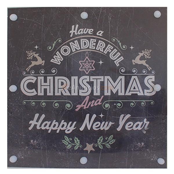 Cartel navideño madera LED