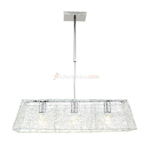 Lámpara colgante Nest 3 luces alambre cromo