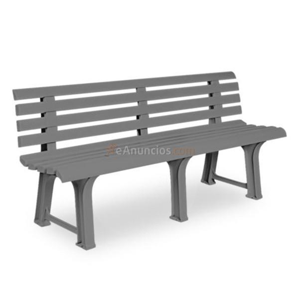 Banco para jardín Orchidea resina con respaldo antracita