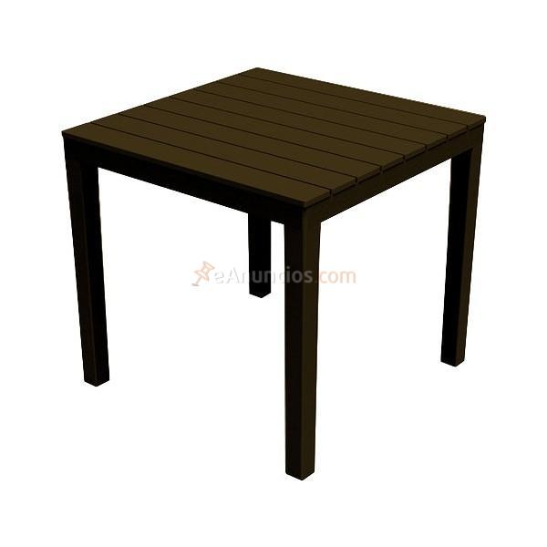 Mesa de jardín Bali resina cuadrada moka