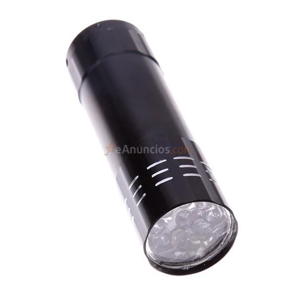 Linterna mini 9 LED con asa colgante negro