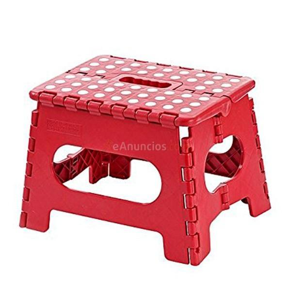 Banqueta plegable plástico antideslizante rojo