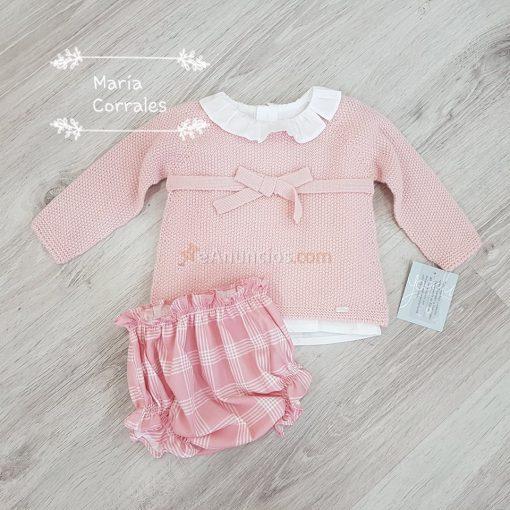 A conjunto niña 3 piezas baby yoedu r300672 rosa empolvado