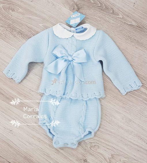 A Conjunto de punto CUBRE+JERSEY CLLO. BLANCO SARDON R091058 CELESTE