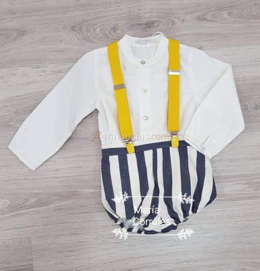 A conjunto niño pilar batanero 3 piezas r220505 rayas azul ancha talla 1 año