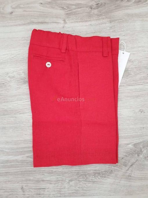 A PANTALON CORTO LINO PILAR BATANERO R400117 ROJO