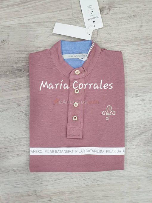 A POLO MANGA CORTA CUELLO MAO PILAR BATANERO R150038 CHICLE
