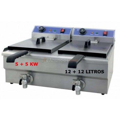 Freidora doble cesta de 12 litros 5 kw