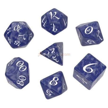 Qw dados classic rpg cobalt & white set (7)