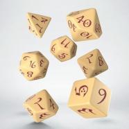 Qw dados classic rpg beige & burgungy set (7)