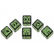 Qw set dados shadowrun decker negro - verde (6)