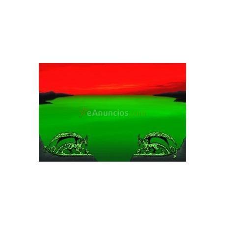 Tapete Dragon Shield Verde Y Rojo