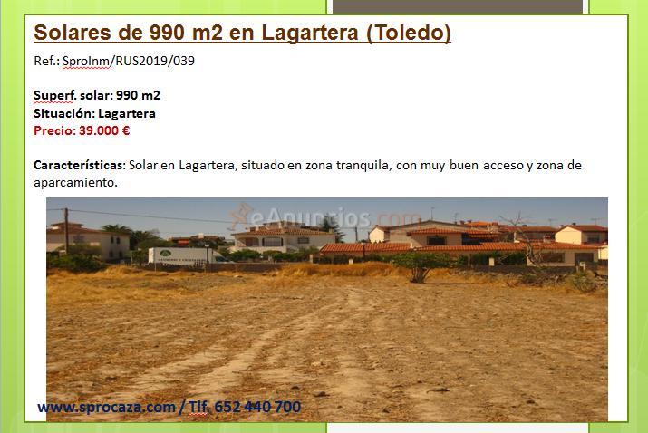 Venta de terreno en Lagartera