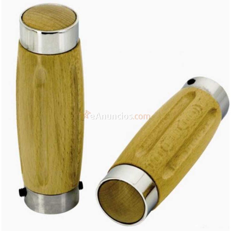 PUÑOS MADERA REVOLVER CROMADO 1