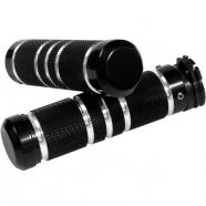 PUÑOS CUSTOM ACCUTRONIX KNURLEDGROOVE NEGROS HARLEY DAVIDSON 84-17