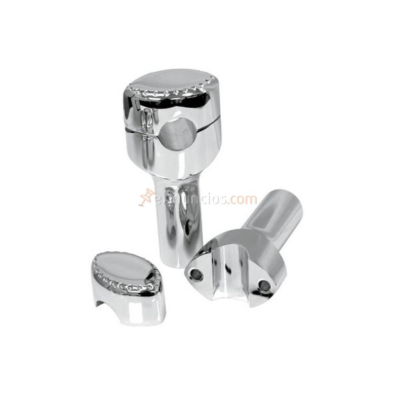 TORRETAS CROMO PERFORADO PARA MANILLARES DE 32 MM. 7.6CM