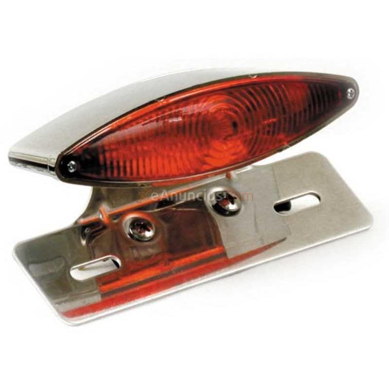 PILOTO TRASERO SNAKELIGHT CROMADA CON SOPORTE MATRICULA