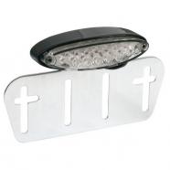 PILOTO TRASERO TRANSPARENTE MINI LED NEGRO CON SOPORTE DE MATRICULA