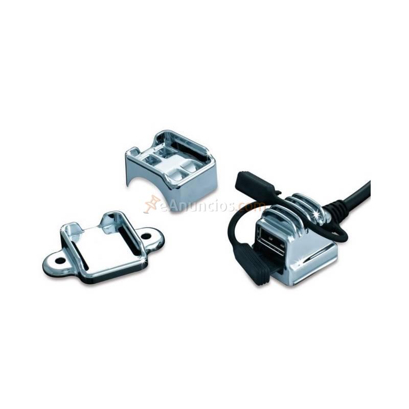 TOMA CORRIENTE USB DOBLE KURYAKN CROMADO