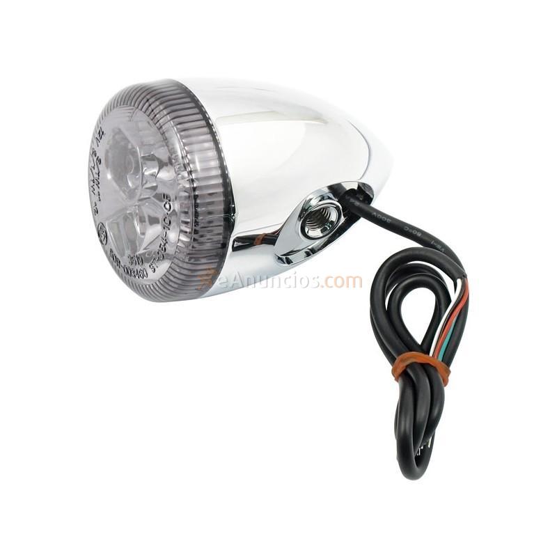 INTERMITENTE TRASERO 3-1 LED BULLET CHROME LENTE AHUMADA HARLEY