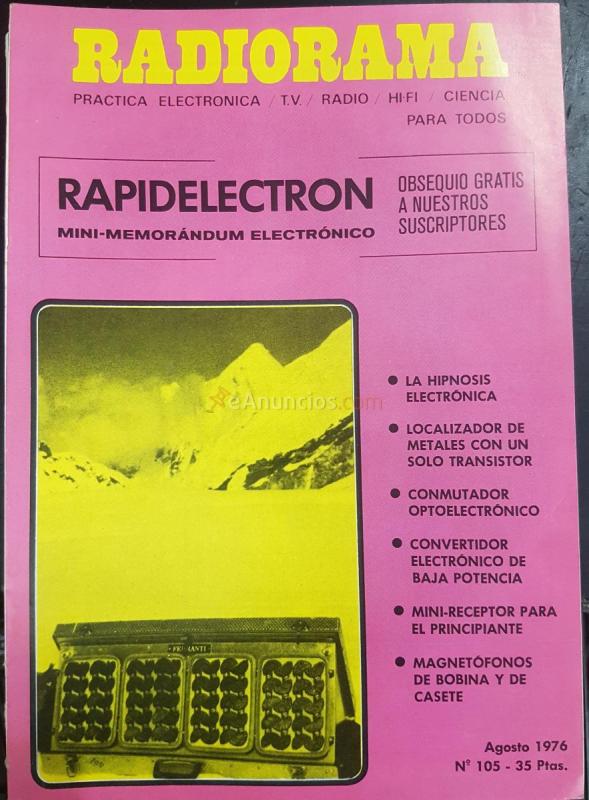 Radiorama. Revista. Práctica electrónica, televisión, radio, hi fi, ciencia