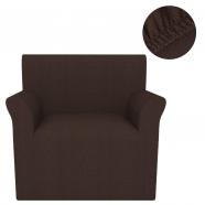 vidaXL Funda elástica para sillón marrón piqué