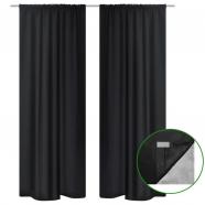 vidaXL Cortinas opacas 2 piezas doble capa 140x175 cm negra