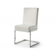 Silla de patin polipiel blanca y acero